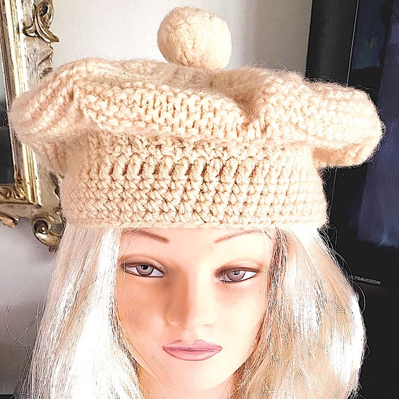 🐑JOHN MOLLOY🐑 WOOLLY CROCHET HAT HANDMADE IN NORTHERN IRELAND VTG PERFECT🇮🇪 - Picture 3 of 11